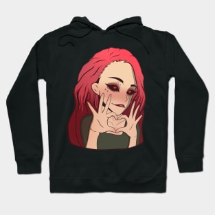 Anime pink hair girl Hoodie